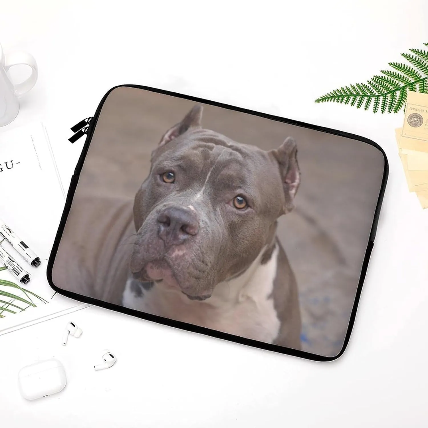Pit Bull Dog Personalized Laptop Bag Business Casual Laptop Case Slim Computer Bag Briefcase