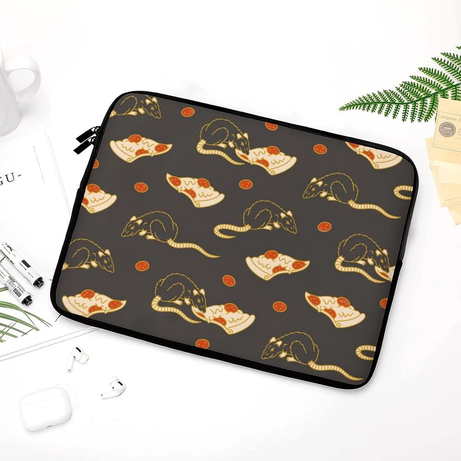 Pizza And Rats Personalized Laptop Bag Business Casual Laptop Case Slim Computer Bag Briefcase