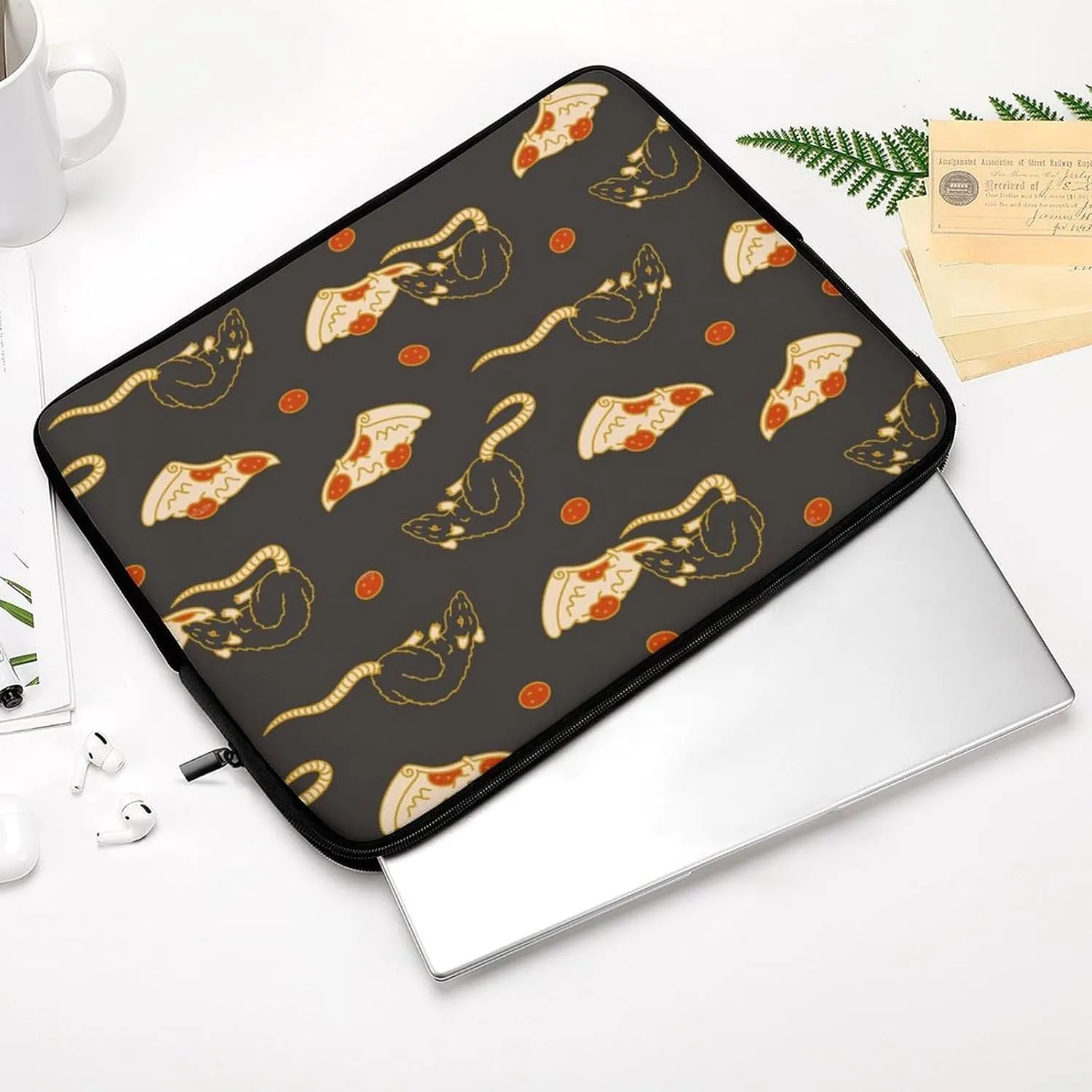 Pizza And Rats Personalized Laptop Bag Business Casual Laptop Case Slim Computer Bag Briefcase