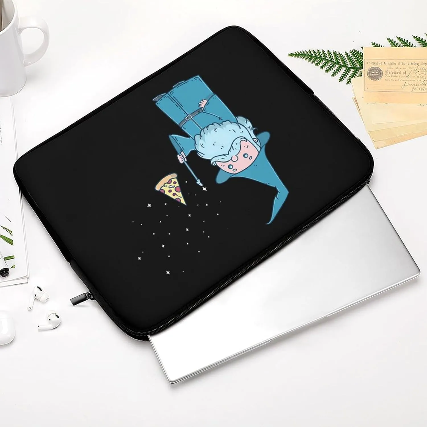 Pizza Wizzard Personalized Laptop Bag Business Casual Laptop Cases Slim Computer Bag Briefcase