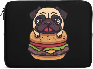 Pug Dog Hamburger Personalized Laptop Bag Business Casual Laptop Cases Slim Computer Bag Briefcase