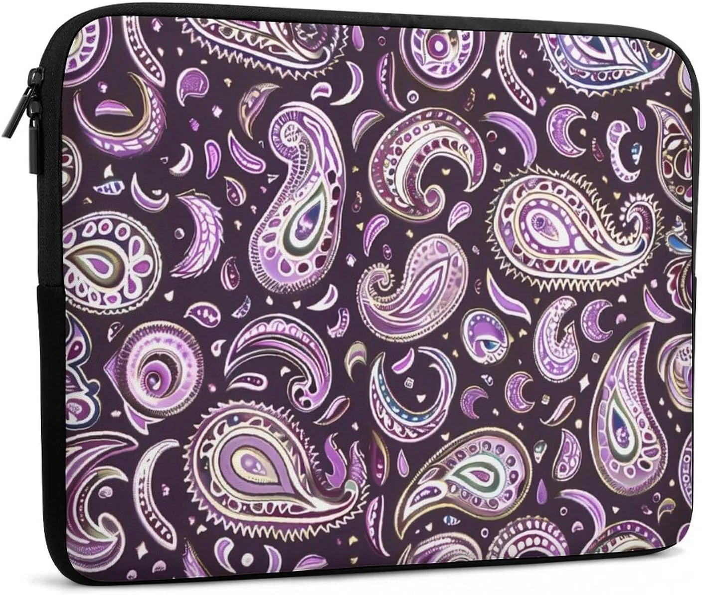Purple Paisley Pattern Personalized Laptop Bag Business Casual Laptop Cases Slim Computer Bag Briefcase