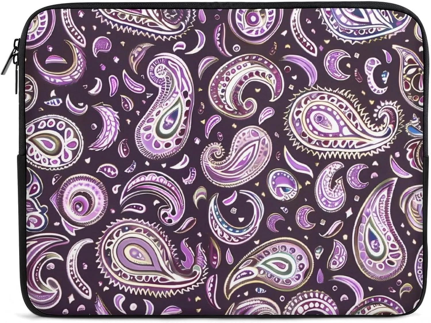 Purple Paisley Pattern Personalized Laptop Bag Business Casual Laptop Cases Slim Computer Bag Briefcase