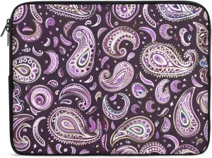 Purple Paisley Pattern Personalized Laptop Bag Business Casual Laptop Cases Slim Computer Bag Briefcase