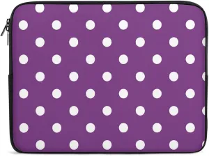 Purple White Polka Dots Personalized Laptop Bag Business Casual Laptop Cases Slim Computer Bag Briefcase