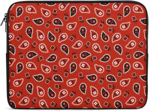 Red Paisley Bandana Personalized Laptop Bag Business Casual Laptop Case Slim Computer Bag Briefcase