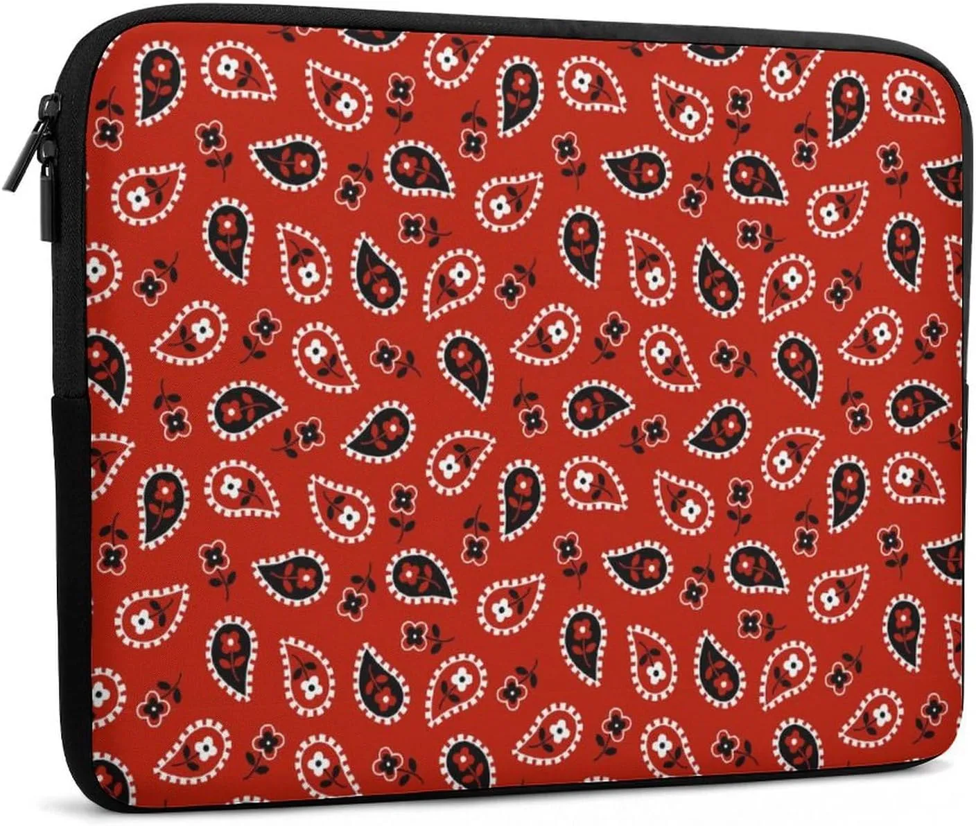 Red Paisley Bandana Personalized Laptop Bag Business Casual Laptop Case Slim Computer Bag Briefcase