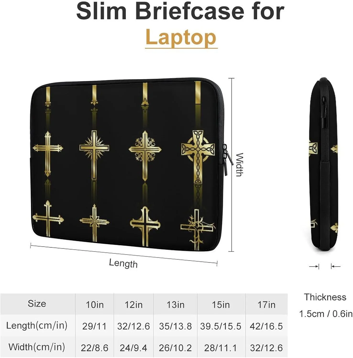 Religious Cross Personalized Laptop Bag Business Casual Laptop Case Slim Computer Bag Briefcase