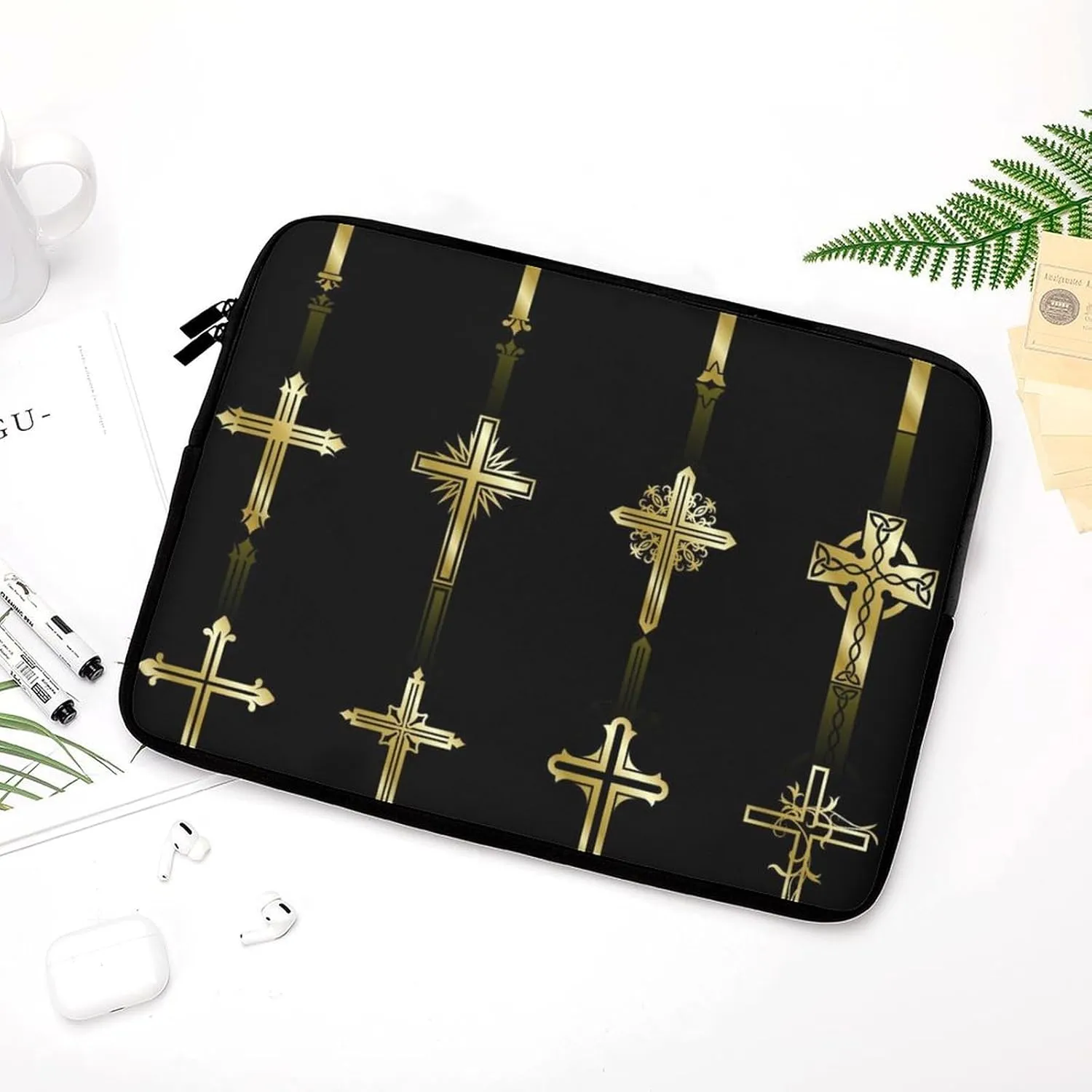 Religious Cross Personalized Laptop Bag Business Casual Laptop Case Slim Computer Bag Briefcase