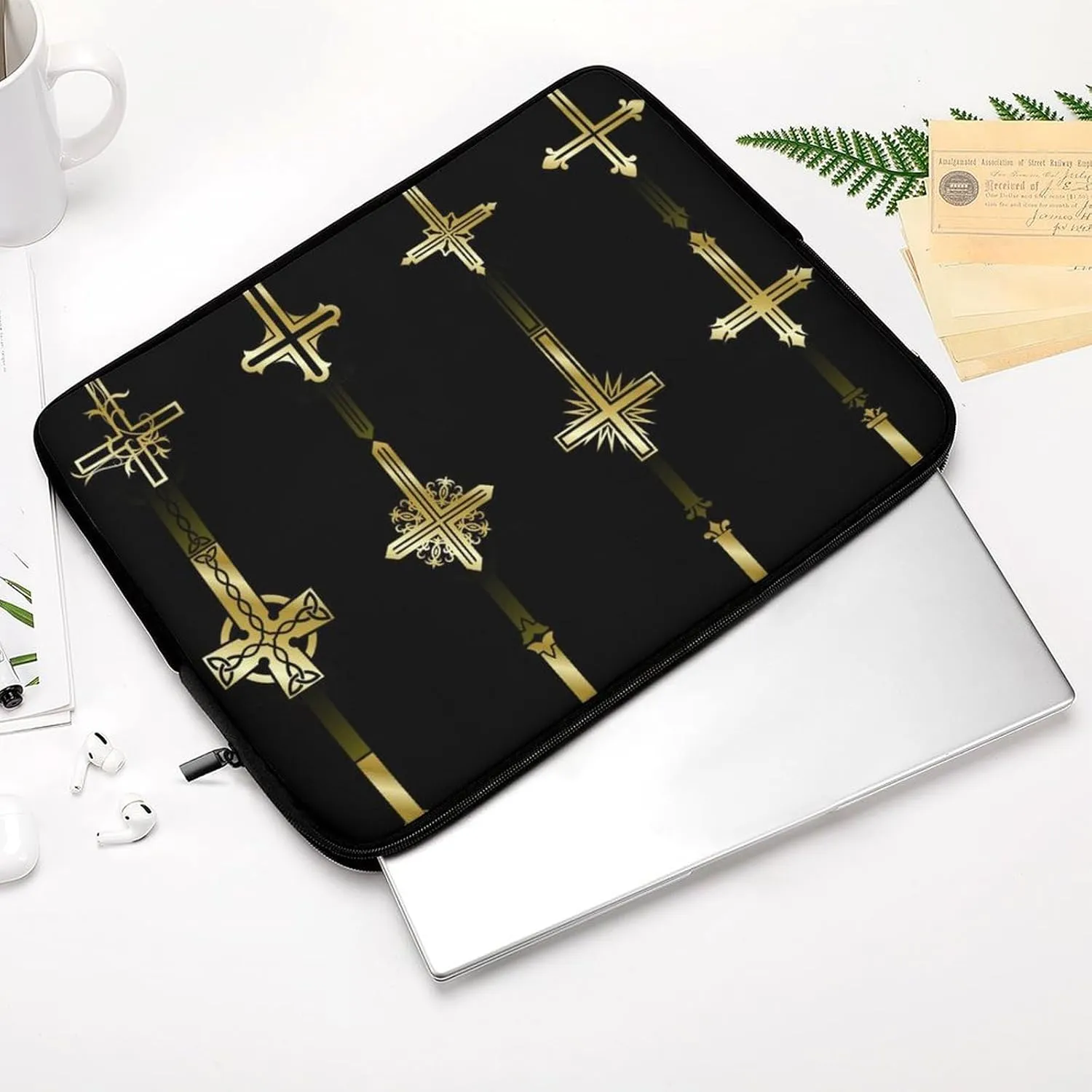 Religious Cross Personalized Laptop Bag Business Casual Laptop Case Slim Computer Bag Briefcase