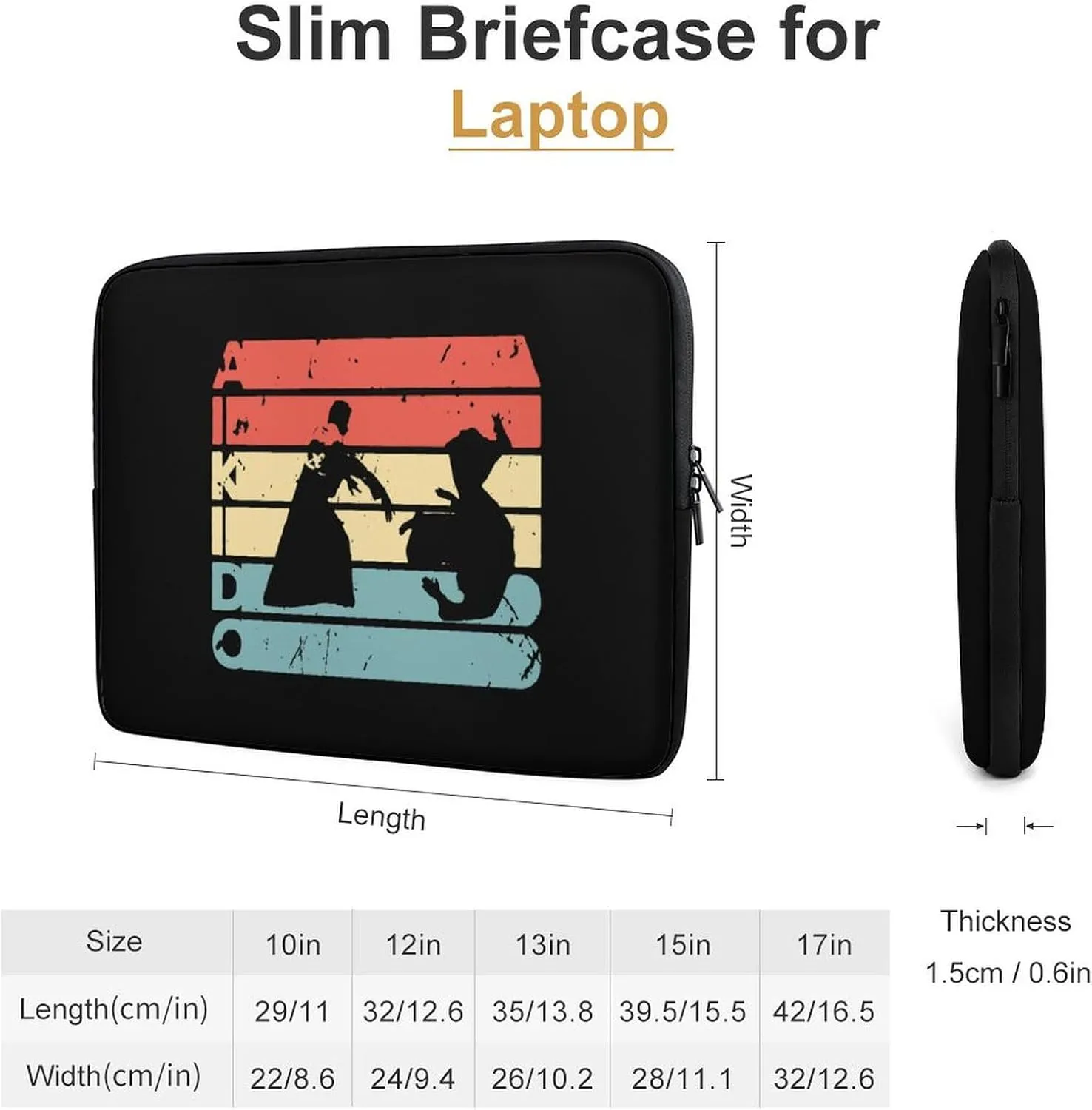 Retro Aikido Martial Personalized Laptop Bag Business Casual Laptop Cases Slim Computer Bag Briefcase