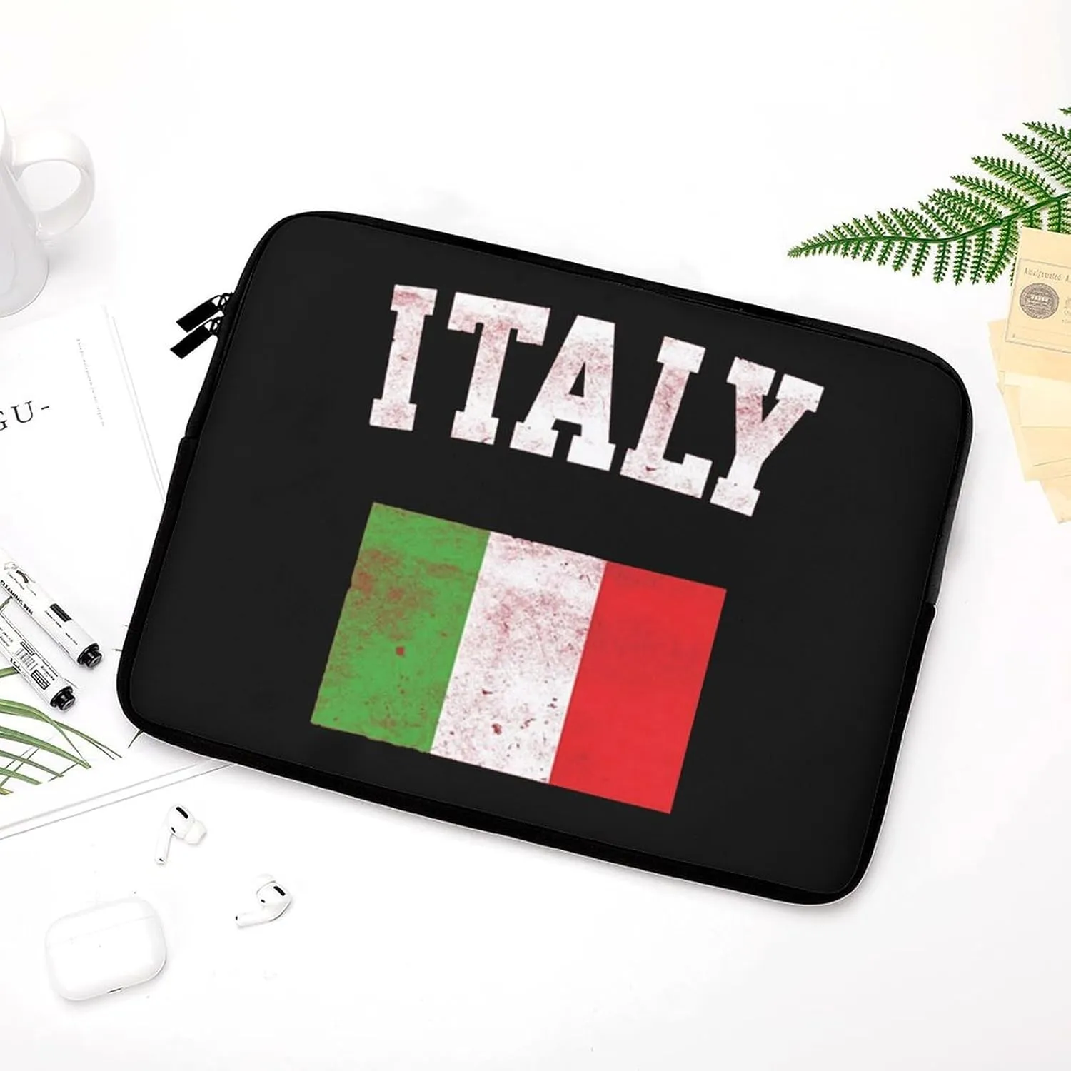 Retro Italy Flag Personalized Laptop Bag Business Casual Laptop Cases Slim Computer Bag Briefcase