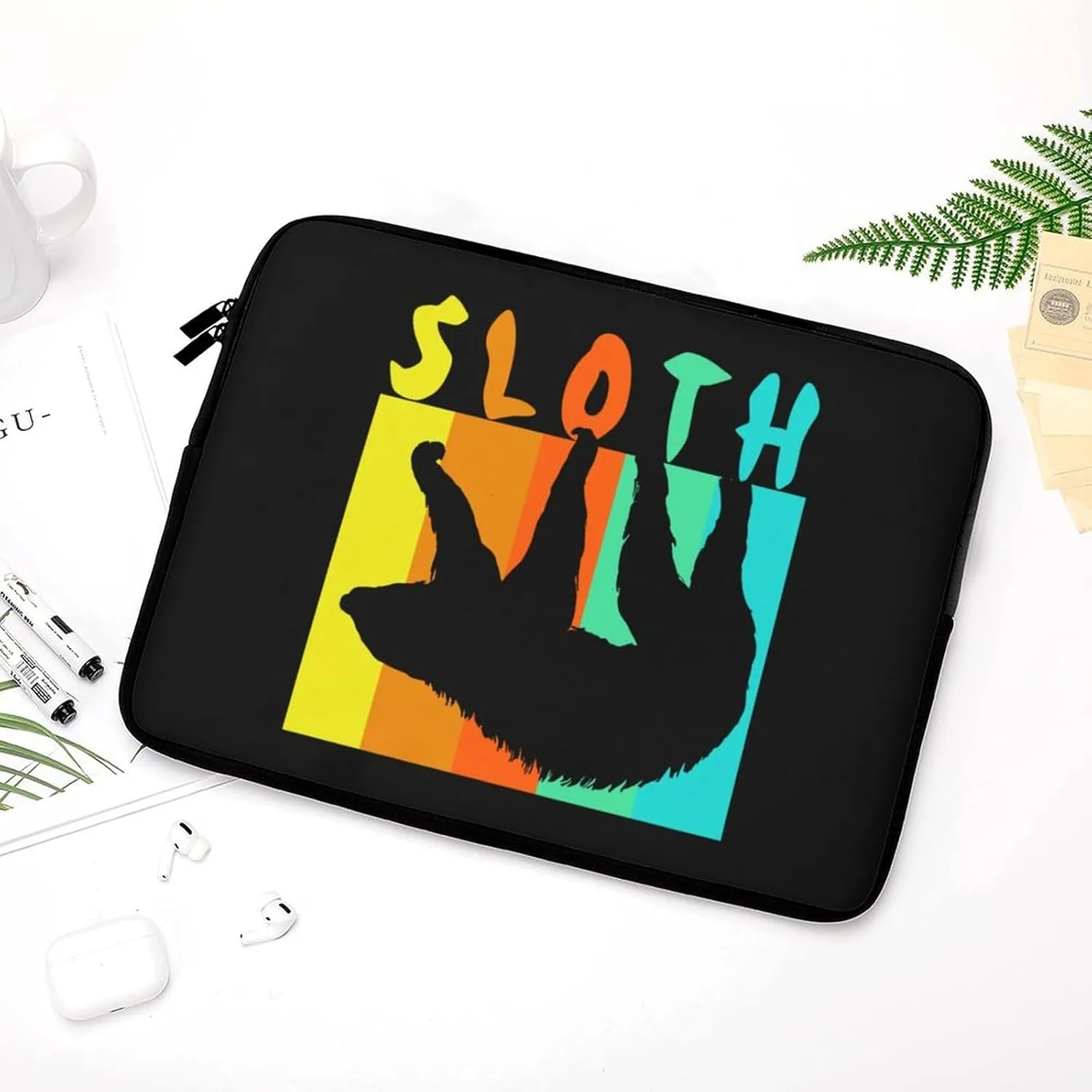 Retro Sloth Personalized Laptop Bag Business Casual Laptop Cases Slim Computer Bag Briefcase