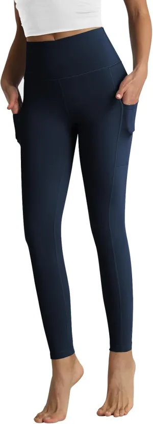 RIMLESS 7 Women's Leggings with Pockets High Waist Cotton Yoga Pants Workout Running Athletic Capris