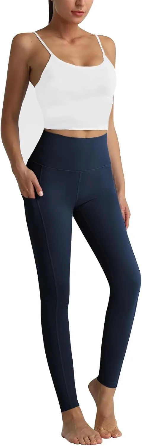 RIMLESS 7 Women's Leggings with Pockets High Waist Cotton Yoga Pants Workout Running Athletic Capris