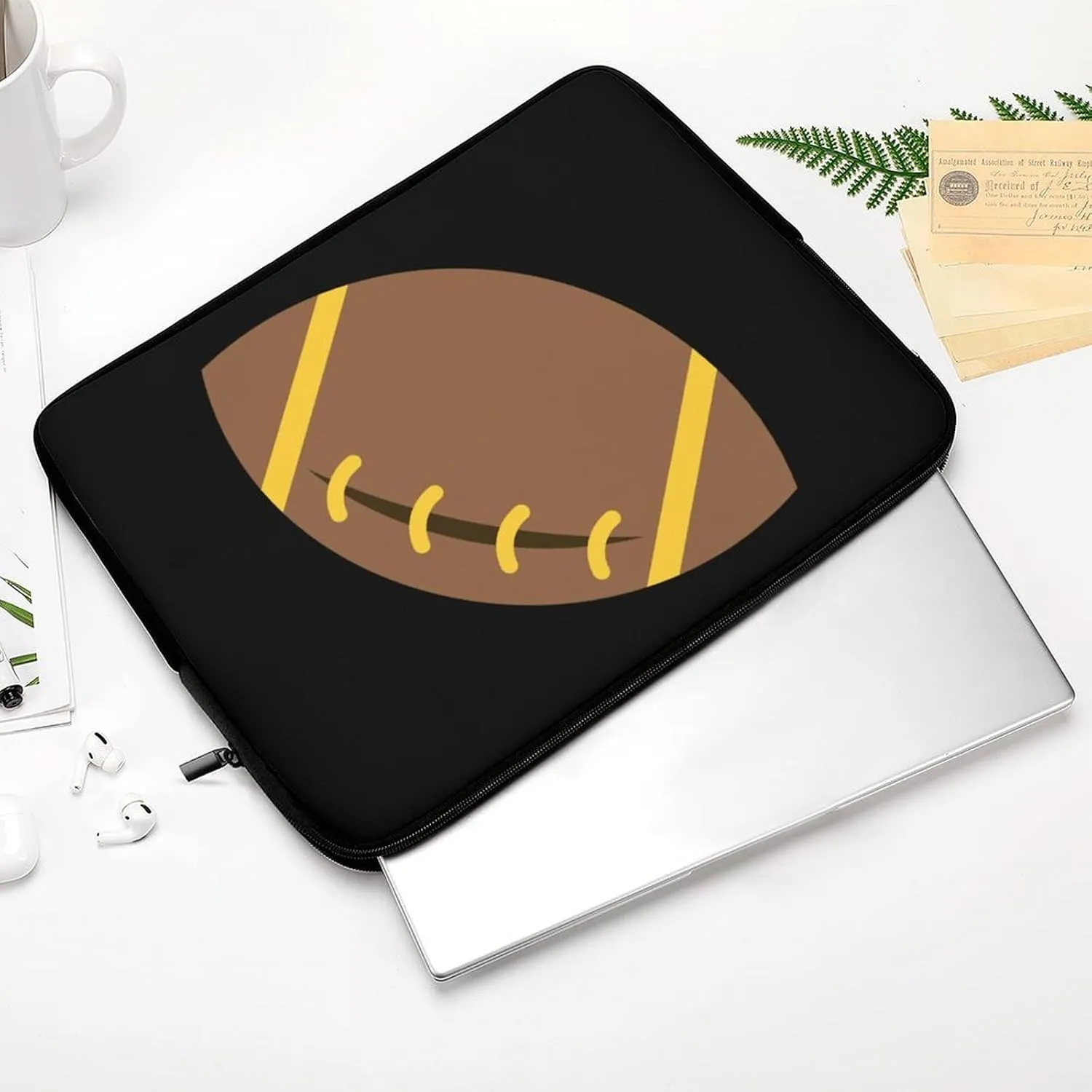 Rugby American Football Personalized Laptop Bag Business Casual Laptop Cases Slim Computer Bag Briefcase