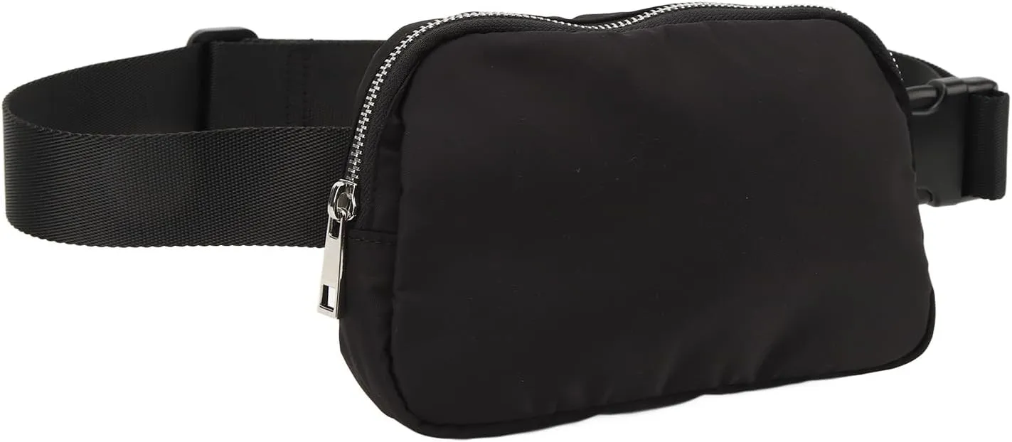 Running Belt,Men or Women Ultra Light Bounce Freess Waist Pouch Bag,Sports Waist Belt Pouch Large Capacity Variable Waist Bag for Travel, Essential Sports Belt Pouch for (Black)