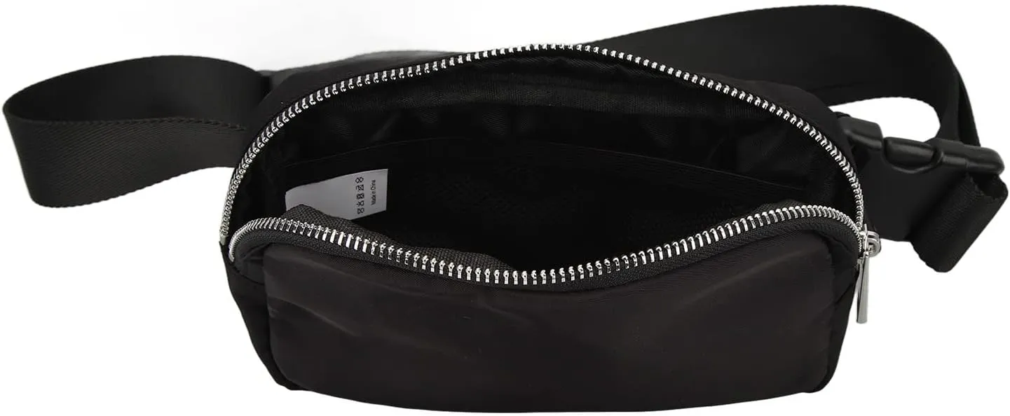 Running Belt,Men or Women Ultra Light Bounce Freess Waist Pouch Bag,Sports Waist Belt Pouch Large Capacity Variable Waist Bag for Travel, Essential Sports Belt Pouch for (Black)