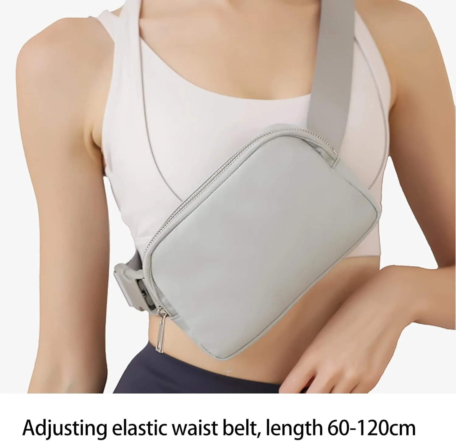 Running Belt,Men or Women Ultra Light Bounce Freess Waist Pouch Bag,Sports Waist Belt Pouch Large Capacity Variable Waist Bag for Travel, Essential Sports Belt Pouch for (Grey)