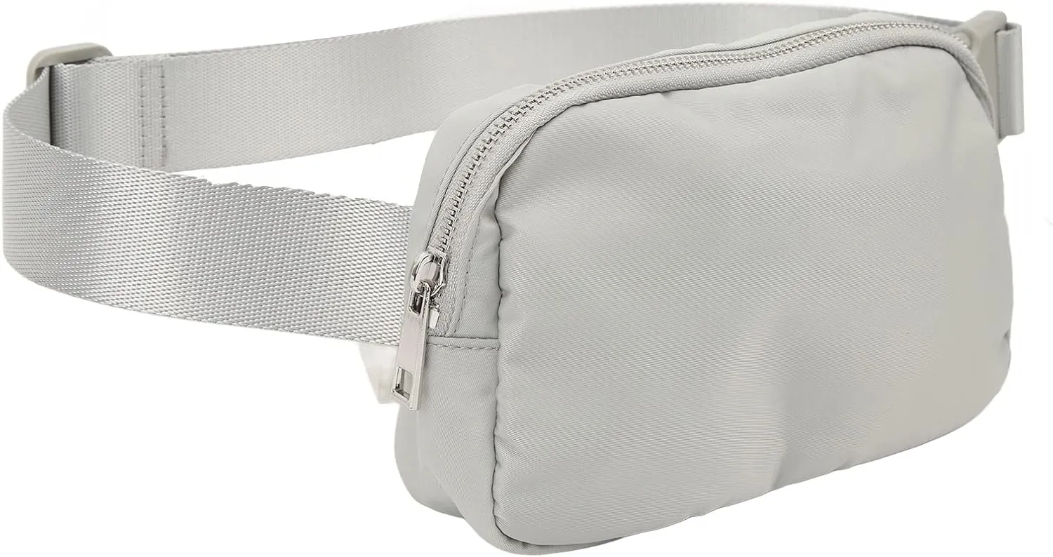 Running Belt,Men or Women Ultra Light Bounce Freess Waist Pouch Bag,Sports Waist Belt Pouch Large Capacity Variable Waist Bag for Travel, Essential Sports Belt Pouch for (Grey)