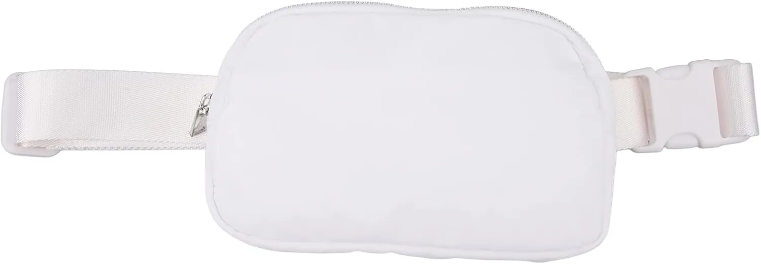Running Belt,Men or Women Ultra Light Bounce Freess Waist Pouch Bag,Sports Waist Belt Pouch Large Capacity Variable Waist Bag for Travel, Essential Sports Belt Pouch for (White)