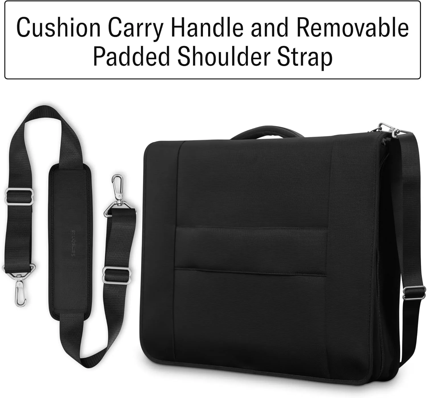 Samsonite UpLIFT 23 Bifold Garment Bag - Includes Wet Pocket and StackIt Strap Bi-Fold Bar To Prevent Creases - Tri-Fold Bar Option For Longer Items - Designed For Ultra Light Travel - Black