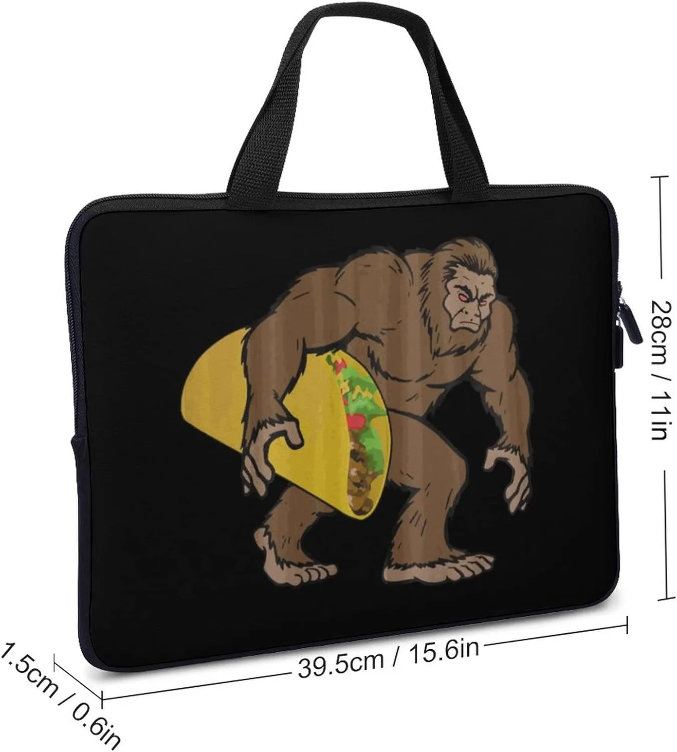 Sasquatch Bigfoot Carrying Taco Waterproof Laptop Bag Business Casual Laptop Case Slim Computer Bag Briefcase