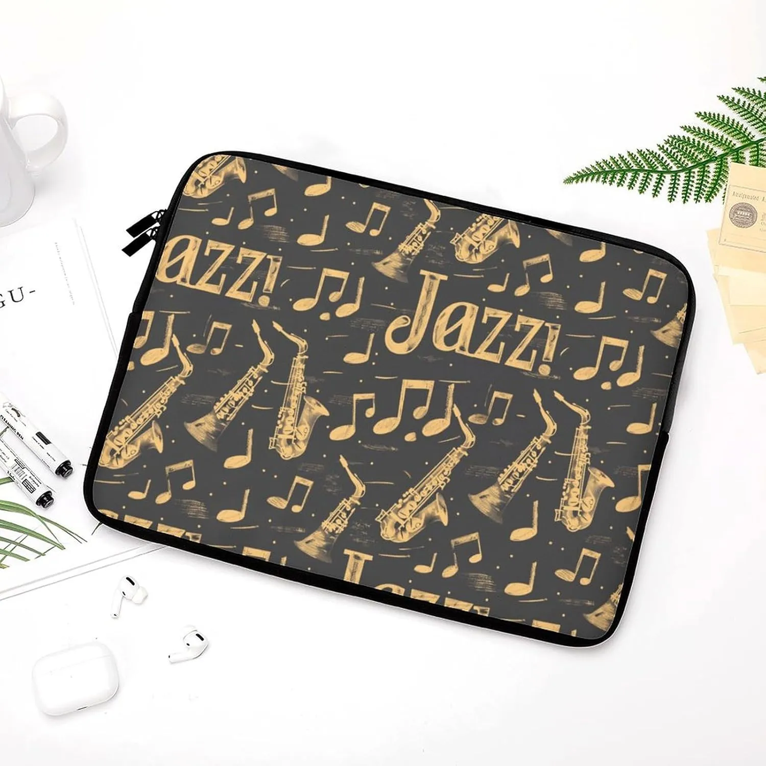 Saxophones Jazz Personalized Laptop Bag Business Casual Laptop Cases Slim Computer Bag Briefcase