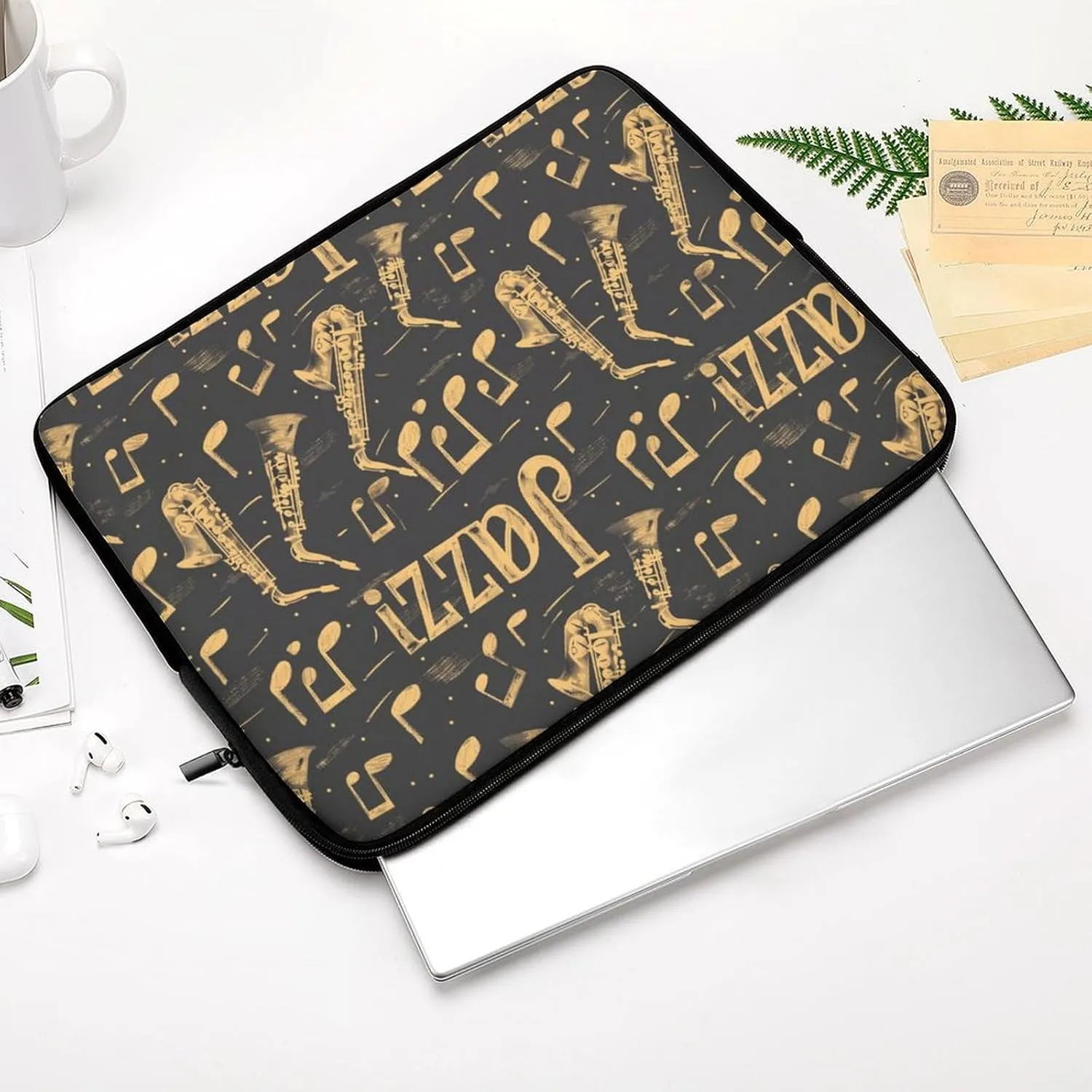 Saxophones Jazz Personalized Laptop Bag Business Casual Laptop Cases Slim Computer Bag Briefcase