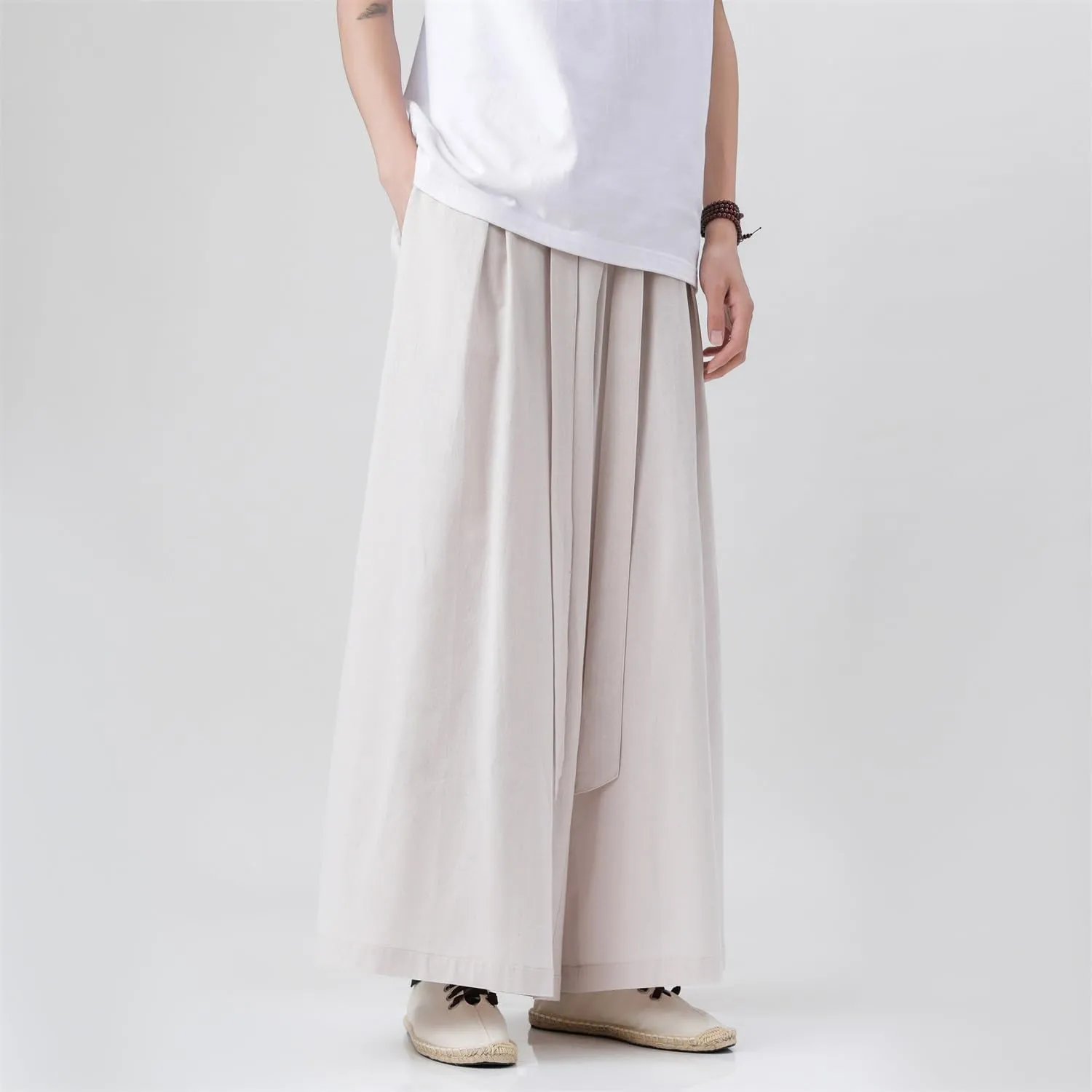 Seidarise Men's Wide Leg Casual Harem Linen Japanese Yoga Harem Pants Hip hop Joggers Baggy