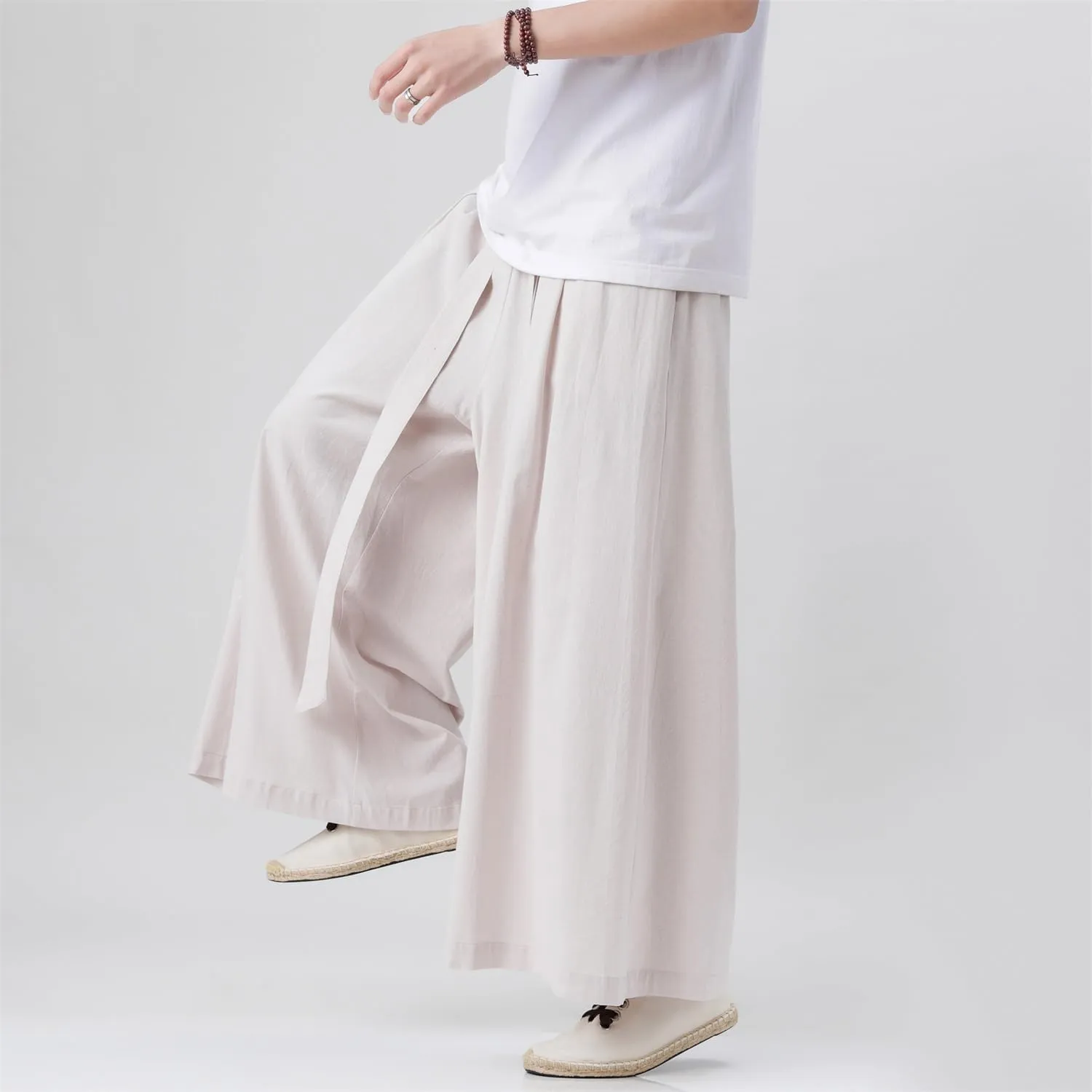 Seidarise Men's Wide Leg Casual Harem Linen Japanese Yoga Harem Pants Hip hop Joggers Baggy