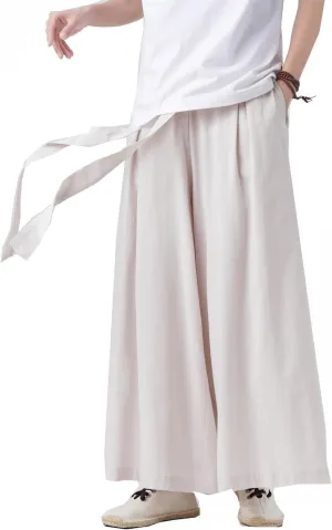 Seidarise Men's Wide Leg Casual Harem Linen Japanese Yoga Harem Pants Hip hop Joggers Baggy