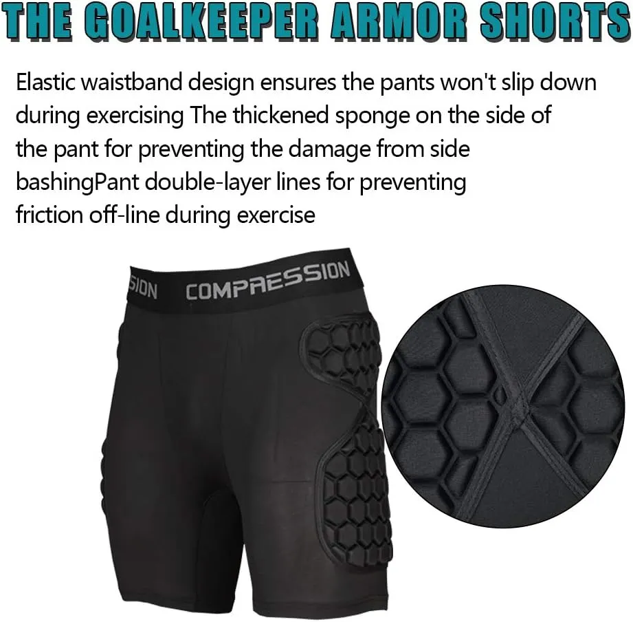 Shinestone Adult Men's Goalkeeper Armor BodyShield Padded Compression Shirt Pants and Short with Sponge Protector
