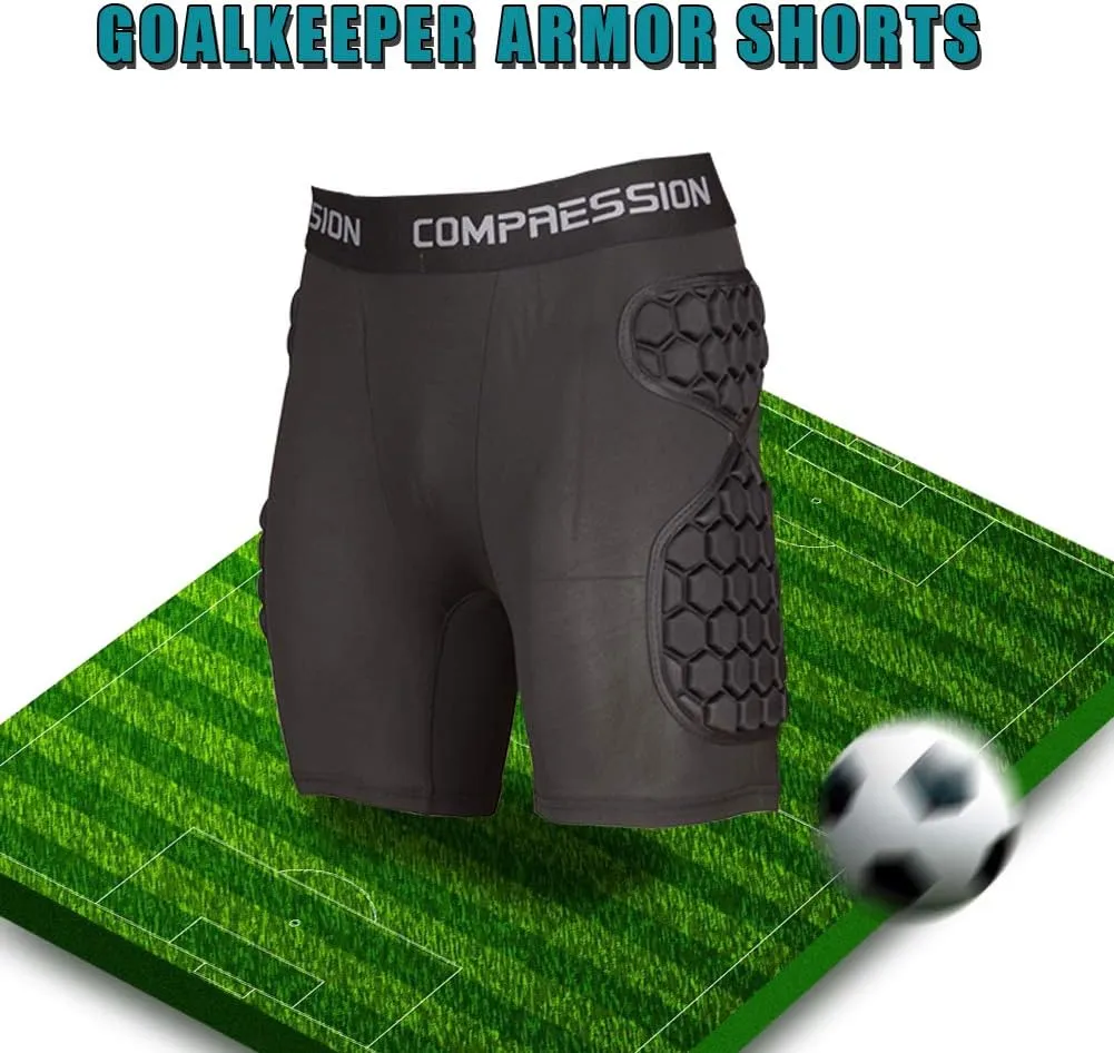 Shinestone Adult Men's Goalkeeper Armor BodyShield Padded Compression Shirt Pants and Short with Sponge Protector