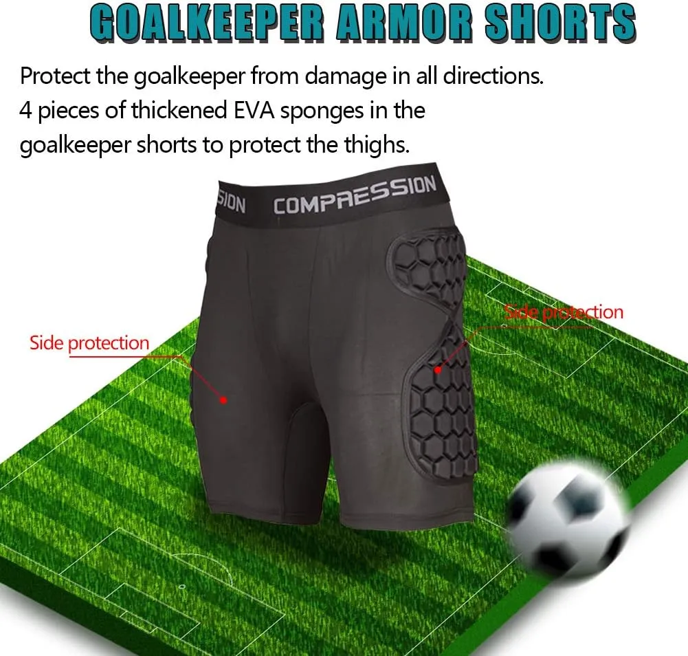 Shinestone Adult Men's Goalkeeper Armor BodyShield Padded Compression Shirt Pants and Short with Sponge Protector