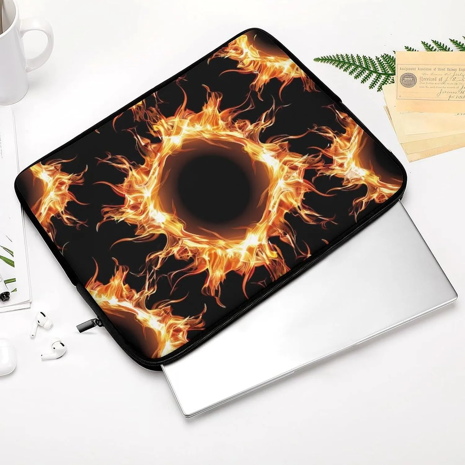 Solar Eclipse Pattern Personalized Laptop Bag Business Casual Laptop Cases Slim Computer Bag Briefcase