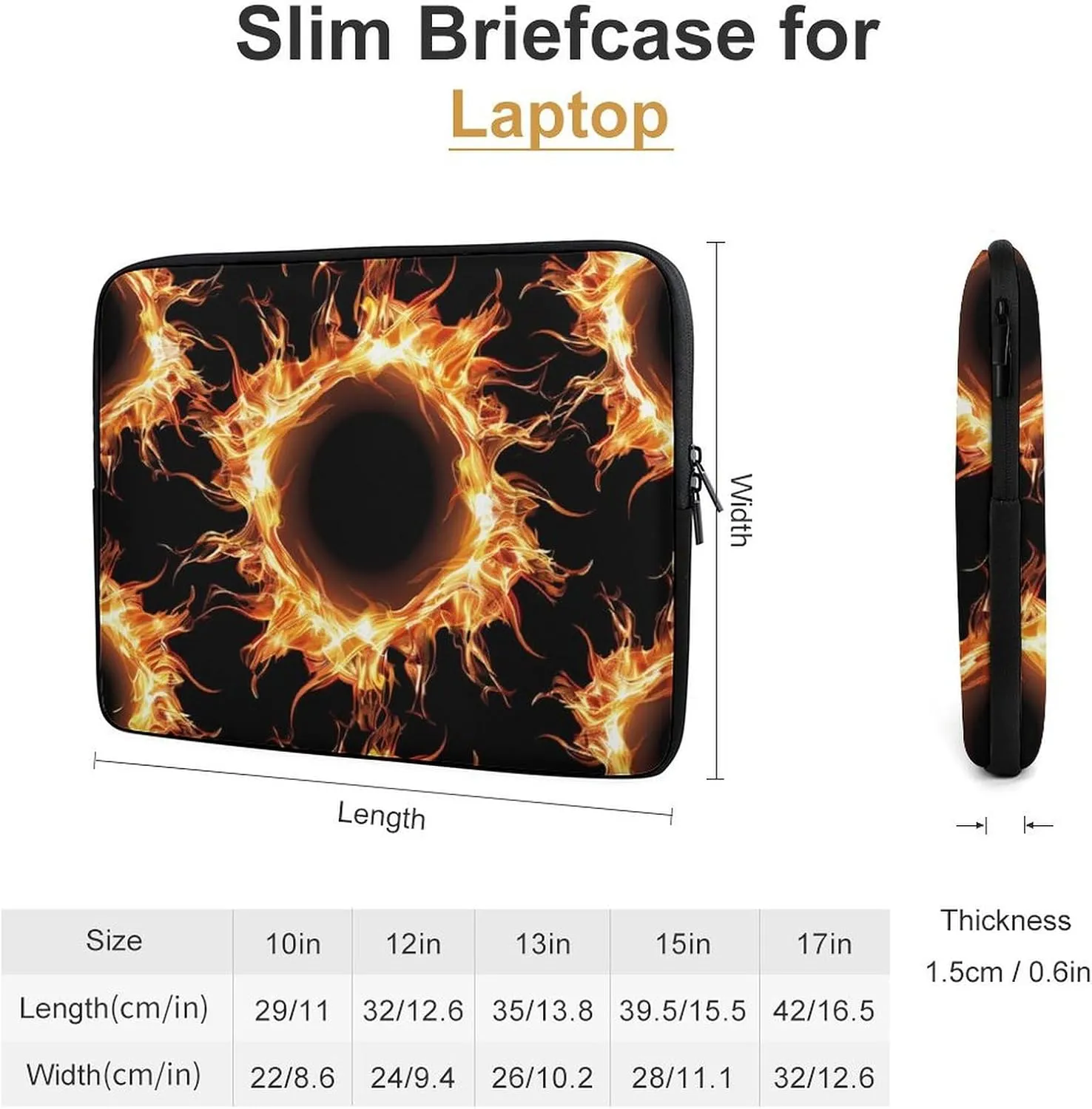 Solar Eclipse Pattern Personalized Laptop Bag Business Casual Laptop Cases Slim Computer Bag Briefcase