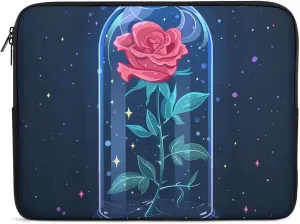 Spaces Galaxy Red Rose Personalized Laptop Bag Business Casual Laptop Cases Slim Computer Bag Briefcase