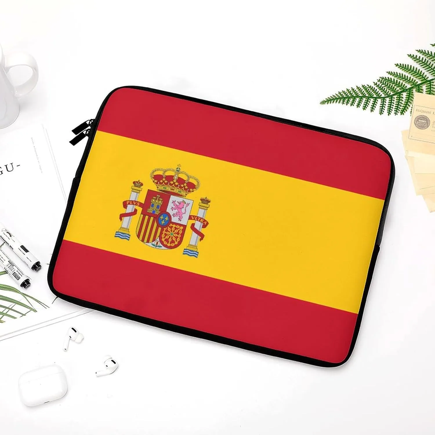 Spain Flag Personalized Laptop Bag Business Casual Laptop Cases Slim Computer Bag Briefcase