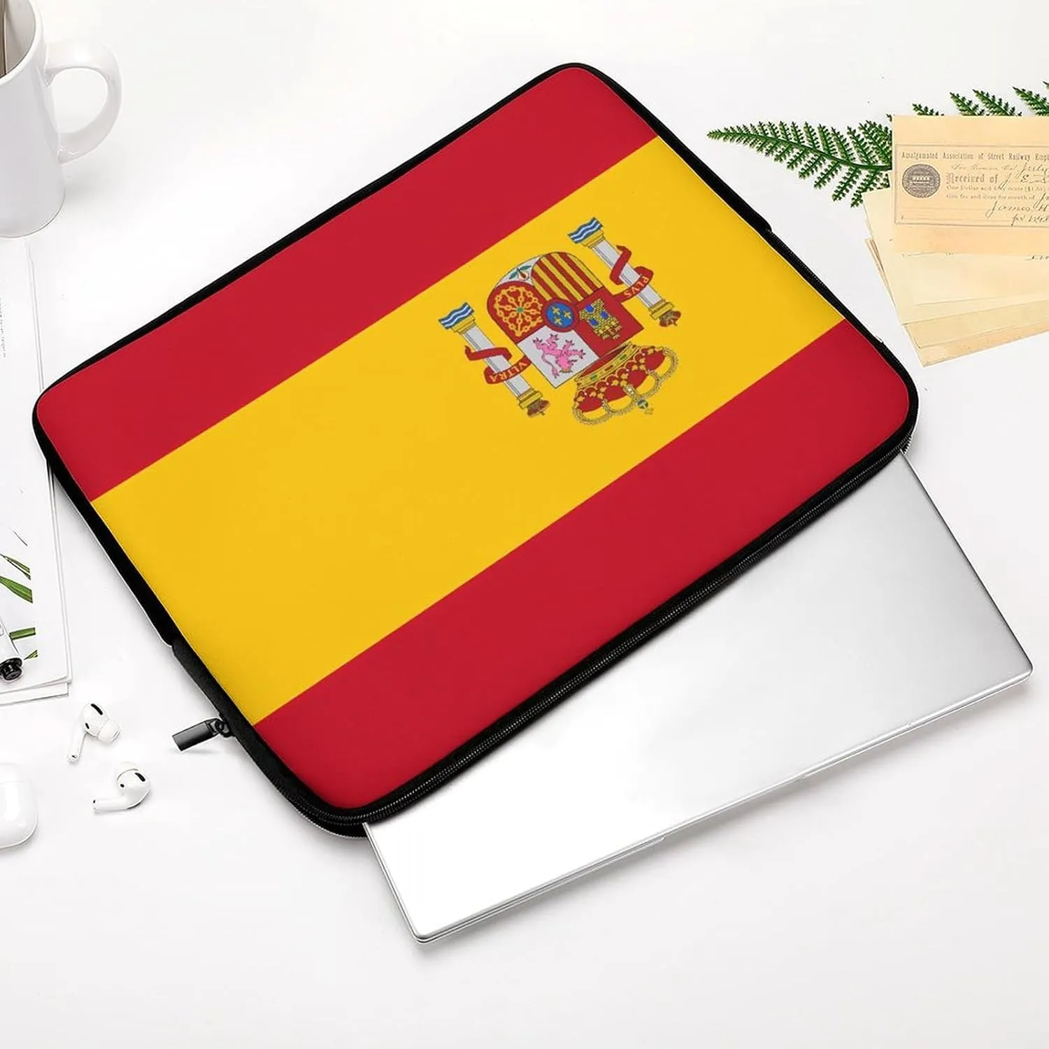 Spain Flag Personalized Laptop Bag Business Casual Laptop Cases Slim Computer Bag Briefcase