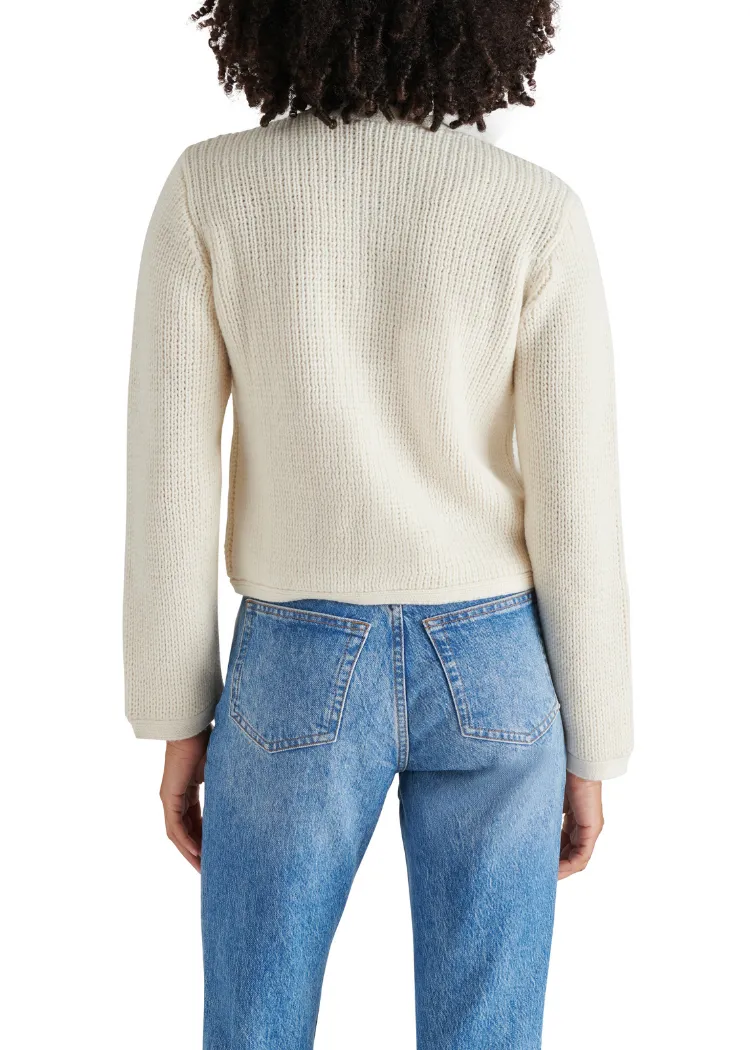 Steve Madden Fantino Sweater Jacket- Cream