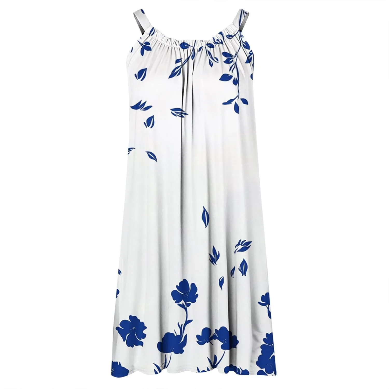 Sundresses for Women Floral Printed Casual Loose Sleeveless Beach Dress 2025 Summer V-Neck Coverup Mini Dresses