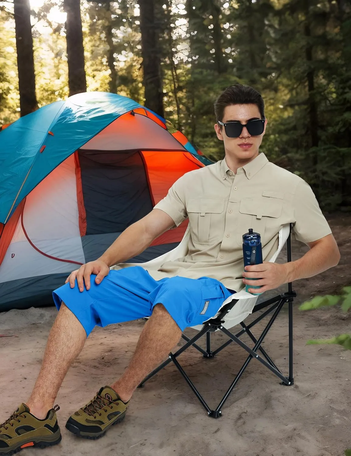 TACVASEN Men's Capri Pants Cargo Long Shorts Quick Dry Lightweight 3/4 Pants Below Knee Summer Hiking Work