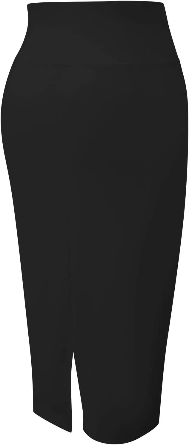Tapata Women's Office Work Pencil Skirt Stretch High Waist Below Knee Bodycon for Business Casual