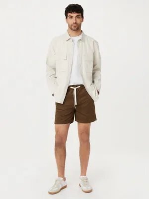 The Typewriter Cloth Cargo Overshirt in Moonlight