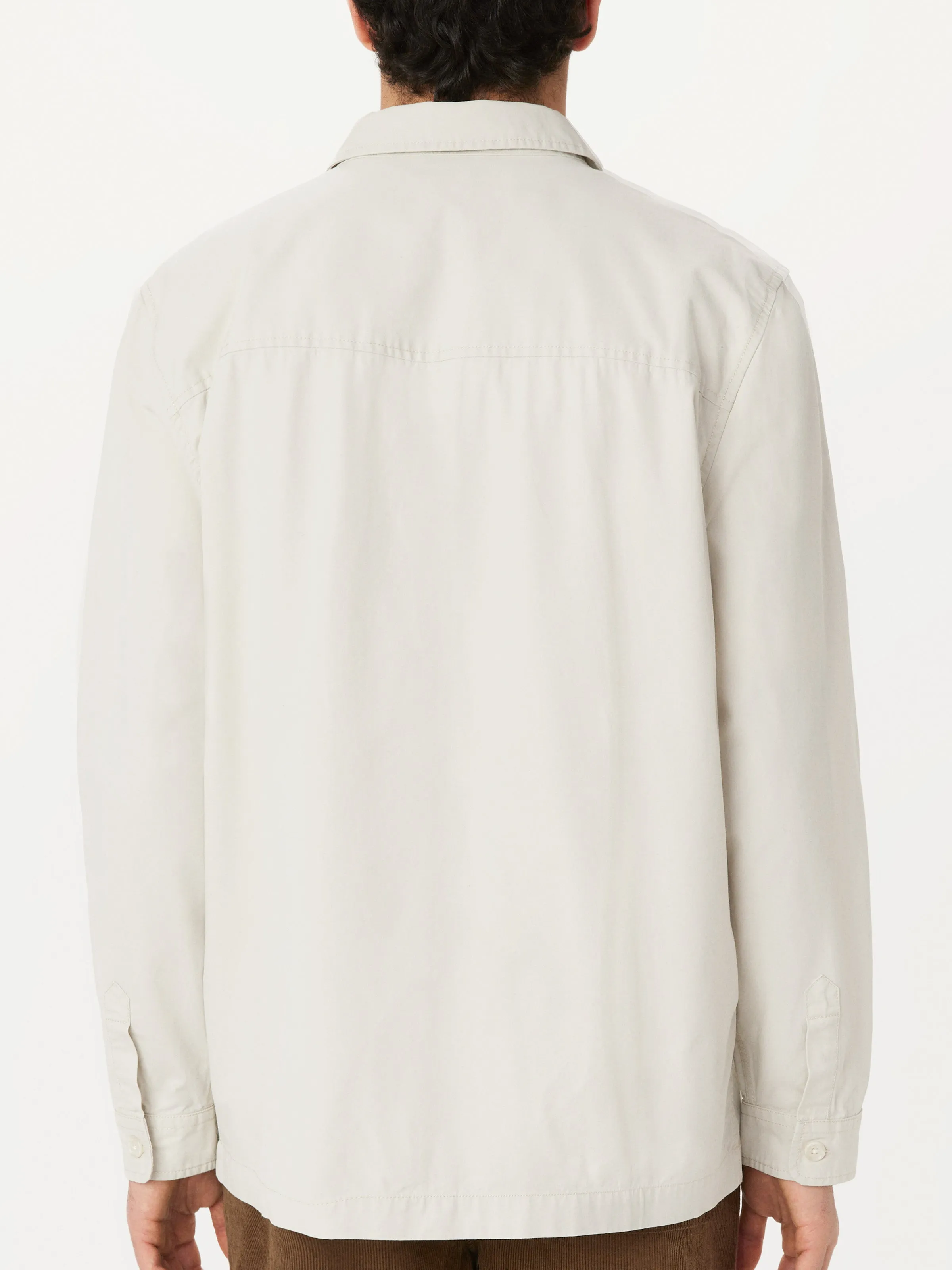 The Typewriter Cloth Cargo Overshirt in Moonlight