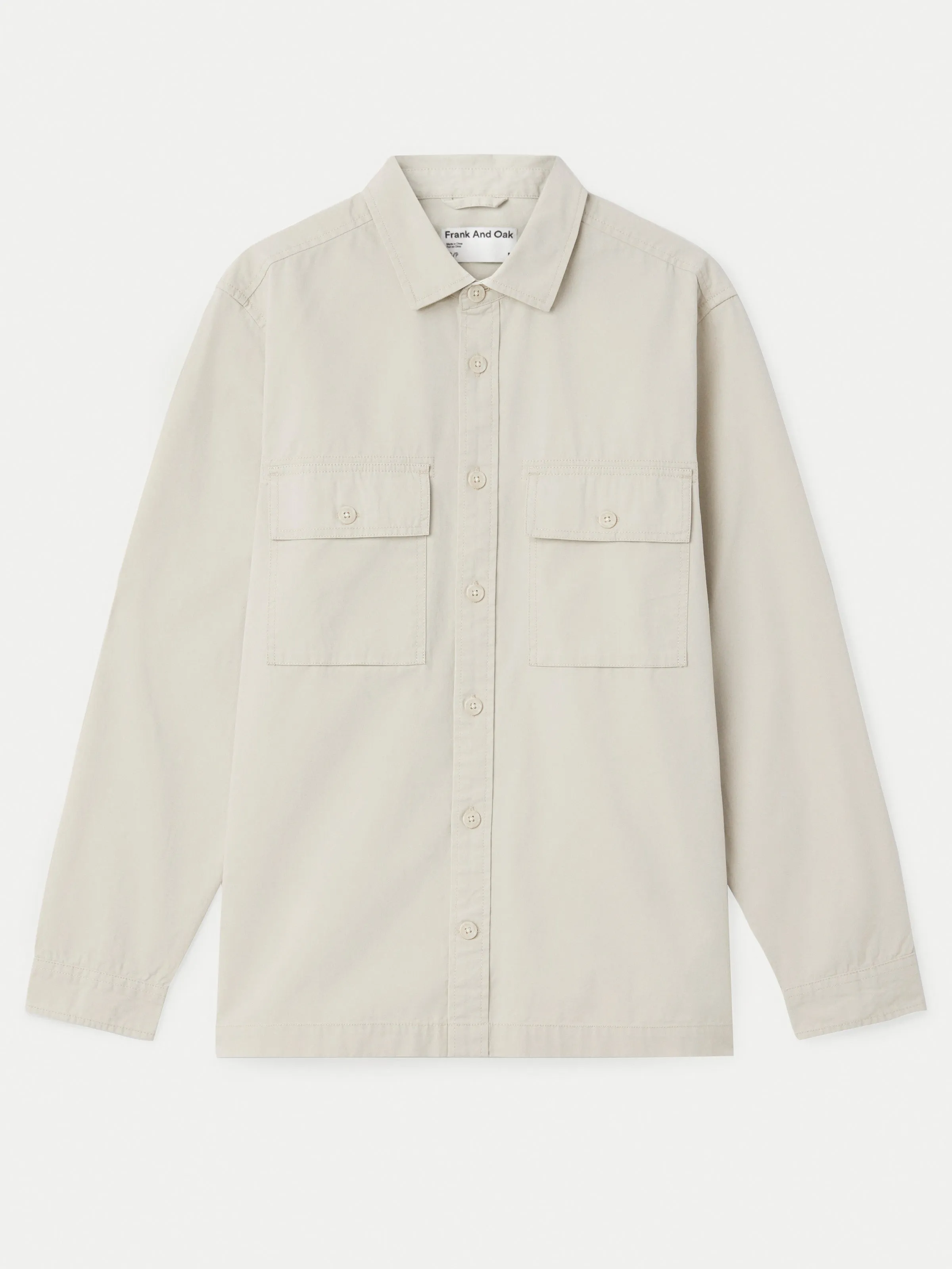 The Typewriter Cloth Cargo Overshirt in Moonlight