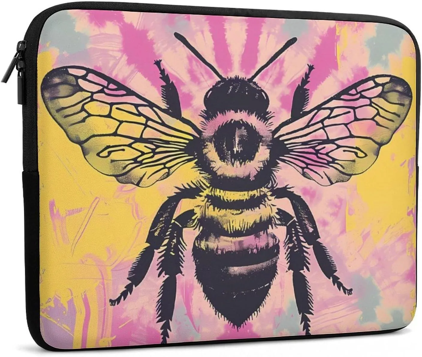 Tie Dye Bee Personalized Laptop Bag Business Casual Laptop Cases Slim Computer Bag Briefcase