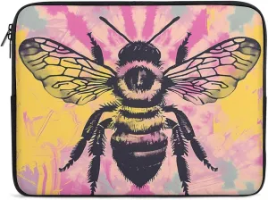 Tie Dye Bee Personalized Laptop Bag Business Casual Laptop Cases Slim Computer Bag Briefcase