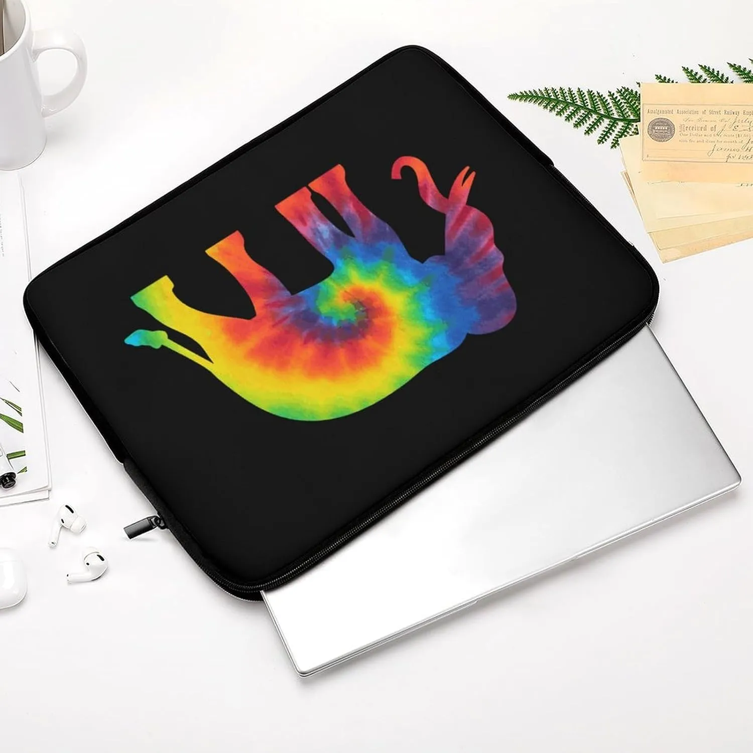 Tie Dye Elephant Personalized Laptop Bag Business Casual Laptop Case Slim Computer Bag Briefcase